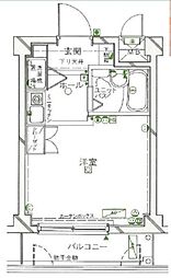 ダイアパレス三ッ沢公園東館 ワンルームの間取図画像