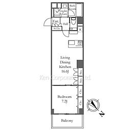 オーパスレジデンス南青山 3階1LDKの間取り