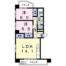 ファミール中渕 2LDKの間取図画像