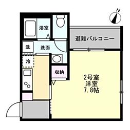 フォレストテラス鶴間 1Kの間取図画像