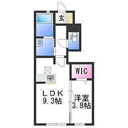 シャーメゾン北出島 1LDKの間取図画像