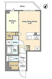 KDXレジデンス田園調布南 1階1LDKの間取り