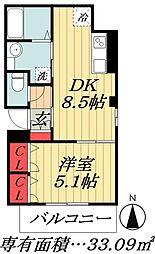 都営新宿線 篠崎駅 徒歩4分の賃貸マンション 1階1DKの間取り