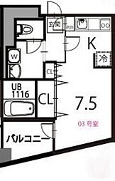 フォルトゥーナ中野 1Kの間取図画像