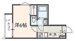 MELDIA西八王子II 1階1Kの間取り