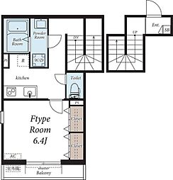 リブリ・O&Y 2階1Kの間取り