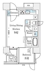 コスモグラシア大塚 1LDKの間取図画像