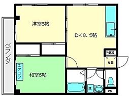ホワイトパレス 2DKの間取図画像