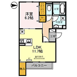 グランドソレーユ久宝寺 1LDKの間取図画像