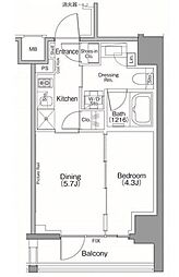 ザ・パークハビオＳＯＨＯ南青山 3階1DKの間取り