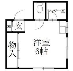 常盤マンション ワンルームの間取図画像