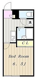 レオパレスアースリー生田 1Kの間取図画像