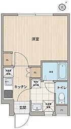 コンフォシード坂下 1Kの間取図画像