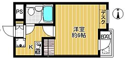 スカイコート新宿5 1Kの間取図画像