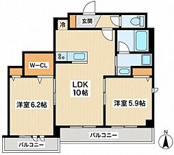 ダイワフラット 2LDKの間取図画像