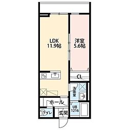 Ｌａ Ｌｉｂｅｌｌｕｌｅ 二本榎 1階1LDKの間取り