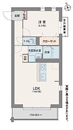 コンフォール 3階1LDKの間取り