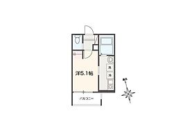 MELLAS青梅II 1Kの間取図画像