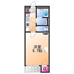 クレイノアペルト泉佐野1 1Kの間取図画像