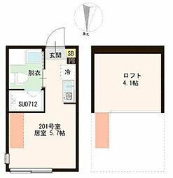 ハーモニーテラス貫井III ワンルームの間取図画像