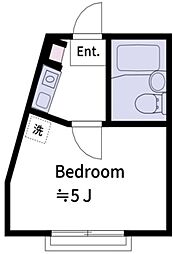 山吹コーポ 1階1Kの間取り