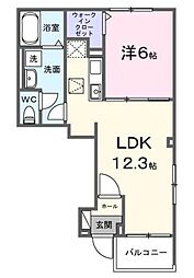 エターナルアルバ 1LDKの間取図画像