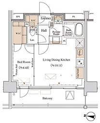 ブランシエスタ木場 1LDKの間取図画像
