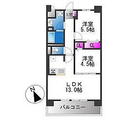 アトリエール堺寺地町 2LDKの間取図画像