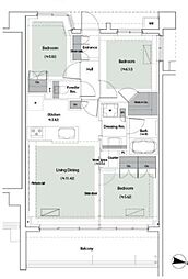 Brillia　宮前平　Hillside 4階3LDKの間取り