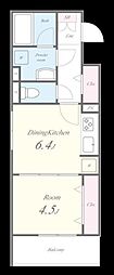ローレル 1DKの間取図画像