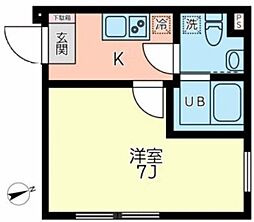 リトルズトーン梅屋敷 1Kの間取図画像