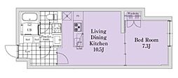 EXAM新中野II 1LDKの間取図画像