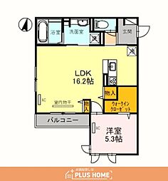 ラ・グリシーヌ 1LDKの間取図画像