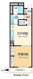ラフィーネデュオ 1DKの間取図画像