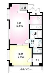 BAY SIDE COURT壱番館 2階1LDKの間取り