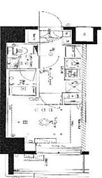 AZEST北千住 5階1Kの間取り