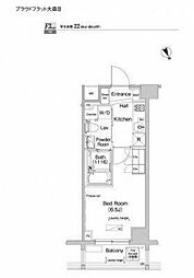 プラウドフラット大森3 1Kの間取図画像