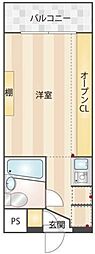 G APARTMENT 2階ワンルームの間取り