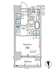 パークアクシス大森 6階1Kの間取り