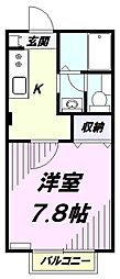 リッツ・ソフィア国立 1Kの間取図画像