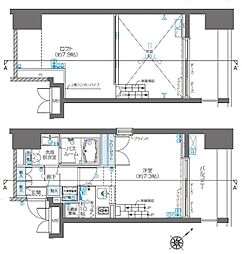 ズーム目黒 4階ワンルームの間取り