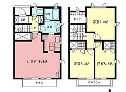 ノートルメゾンA 3LDKの間取図画像