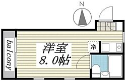 メゾン・ド・マニエール 4階ワンルームの間取り