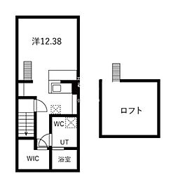 京急空港線 大鳥居駅 徒歩9分の賃貸アパート 2階ワンルームの間取り