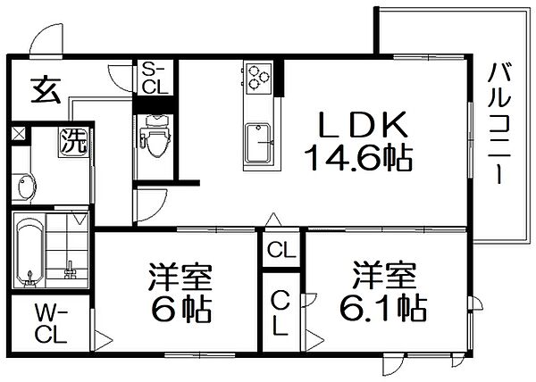 Tiedeur（ティエデュール） ｜大阪府枚方市伊加賀西町(賃貸アパート2LDK・3階・64.36㎡)の写真 その2