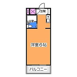 白鷺ハイツ 1Kの間取図画像
