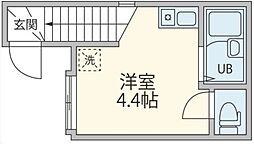 レジデンス高田馬場 2階ワンルームの間取り