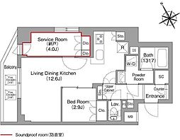 コンフォリア・リヴ平井MUTIO 1SLDKの間取図画像