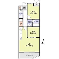 THE TAKASUNA KULTURCE 1SLDKの間取図画像