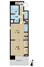 ドゥーエ横濱台町 1DKの間取図画像